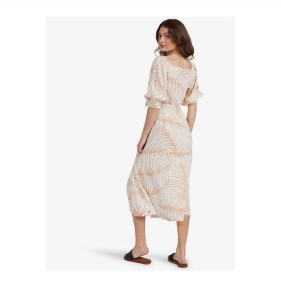 ROXY Evening Delight Palm Midi Dress Size Large - Picture 2 of 4